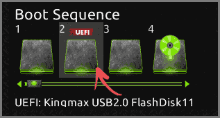 Изменение порядка загрузки в UEFI