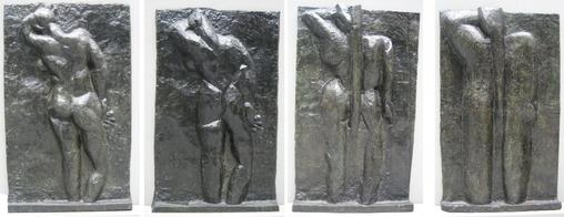Анри Матисс, серия «Спина» , бронза, слева направо: «Спина I», 1908–09 гг., «Спина II», 1913 г., «Спина III», 1916 г., «Спина IV», 1931 г., Музей современного искусства , Нью- Йорк
