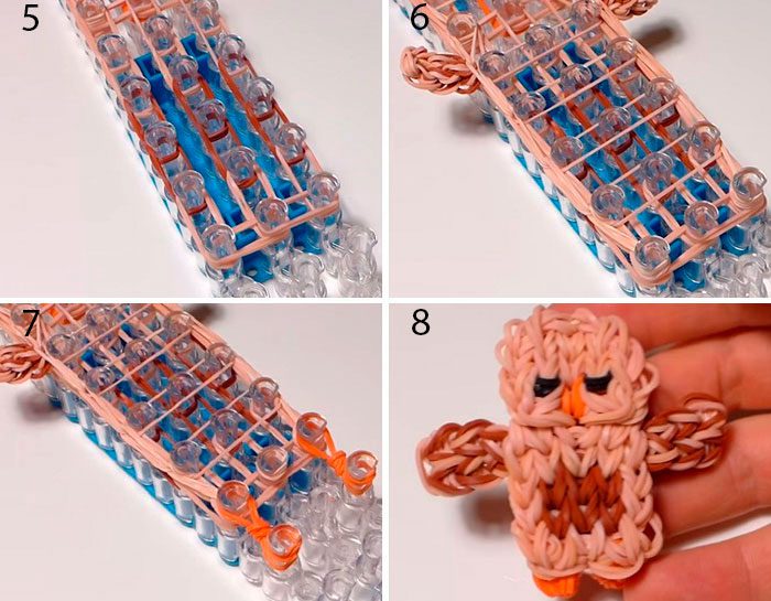 Как сплести сову из резинок?