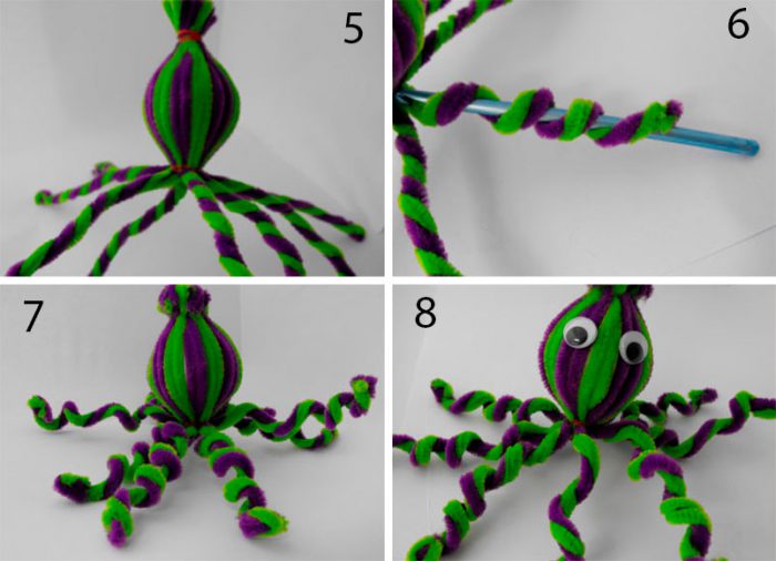 Забавный осьминог из синнельной проволоки мастер класс